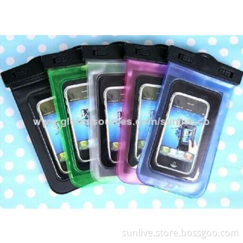 phone pvc waterproof dry pouches bags can tie up to the arm and string around the neck